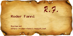Roder Fanni névjegykártya