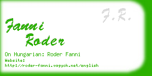 fanni roder business card